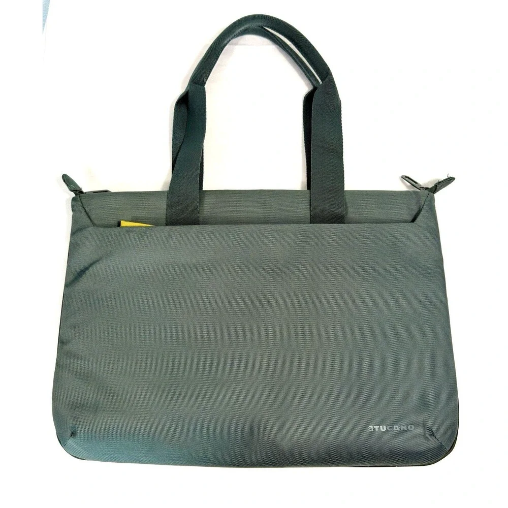 Tucano Work Out 3 Gray 15.6 Laptop Tote Bag Padded Case Yellow Interior WO3